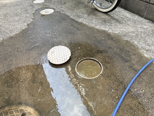 【江東区】屋外排水桝で詰まりが発生していたため、高圧洗浄で解消してきました！